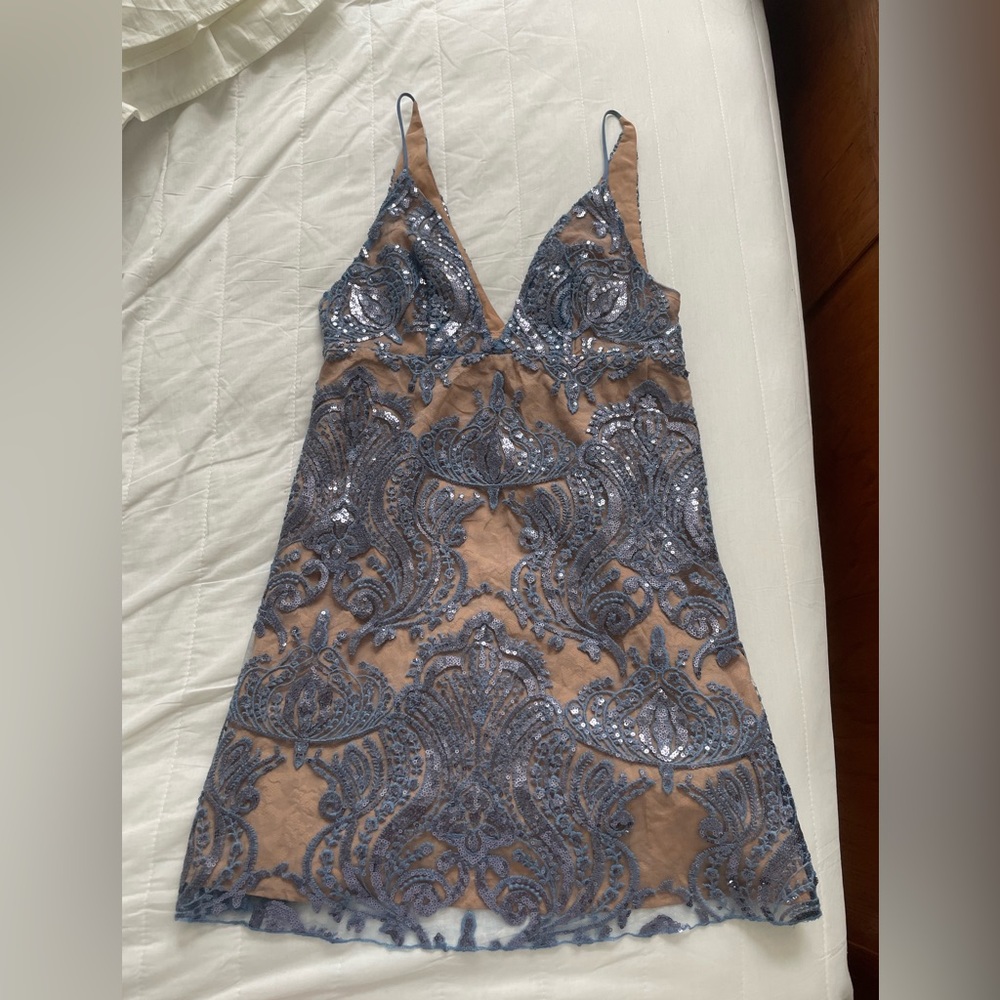 Free People blue sequin dress